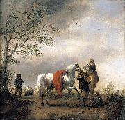 Philips Wouwerman Cavalier Holding a Dappled Grey Horse France oil painting artist